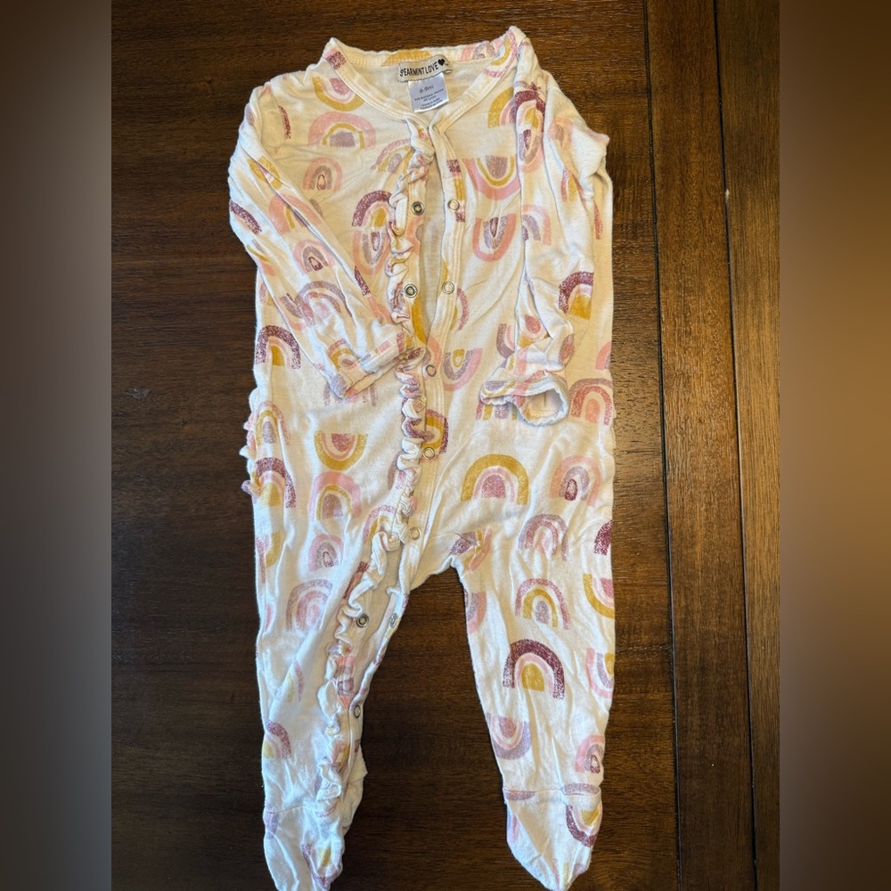 Spearmint Love Rainbow Print Baby Onesie